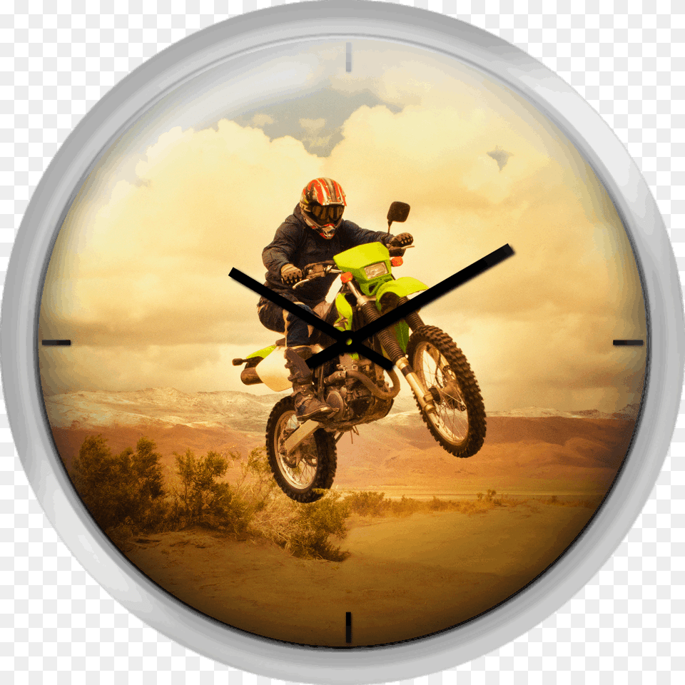 Man Jumping Wall Clock, Vehicle, Transportation, Motorcycle, Boy Free Transparent Png