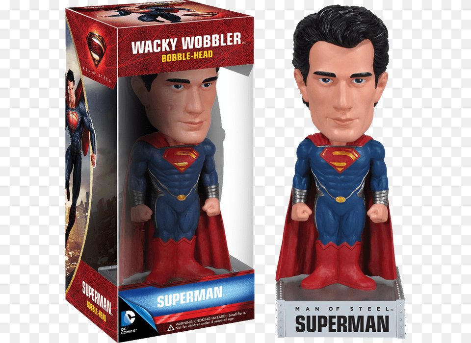 Transparent Man Of Steel Bobble Head Man Of Steel, Figurine, Boy, Child, Male Png Image