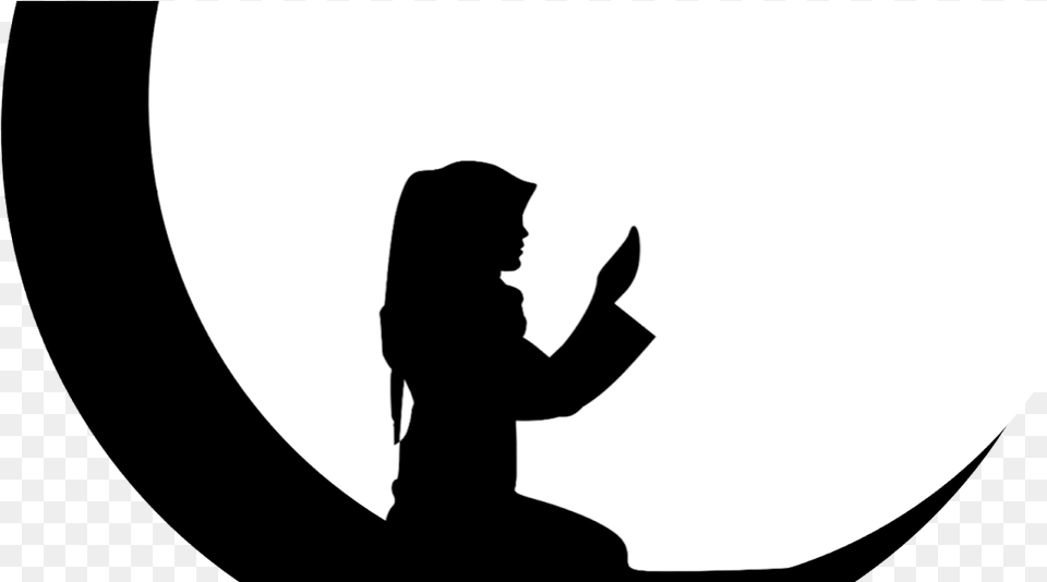 Transparent Man Praying Silhouette Hijab Silhouette, Adult, Female, Person, Woman Free Png Download