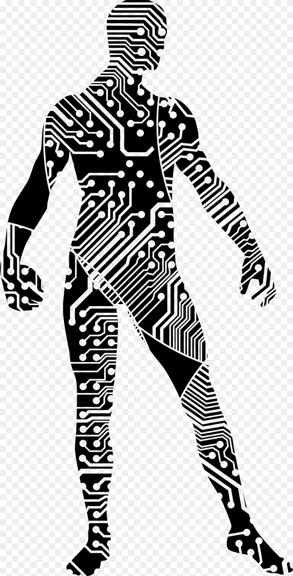 Transparent Man Working On Computer Clipart Circuit Man, Gray Png