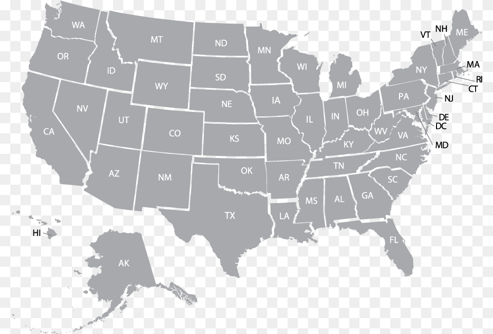 Transparent Map Of The Us Compact Nursing States 2019, Chart, Plot, Atlas, Diagram Png