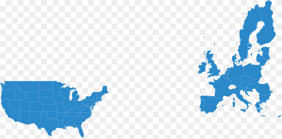 Transparent Map Of Usa Us And Eu Map, Chart, Plot, Atlas, Diagram Free Png Download