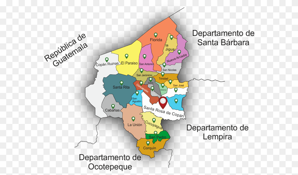 Mapa De Honduras Departamento De Copan Honduras, Chart, Map, Plot, Atlas Free Transparent Png