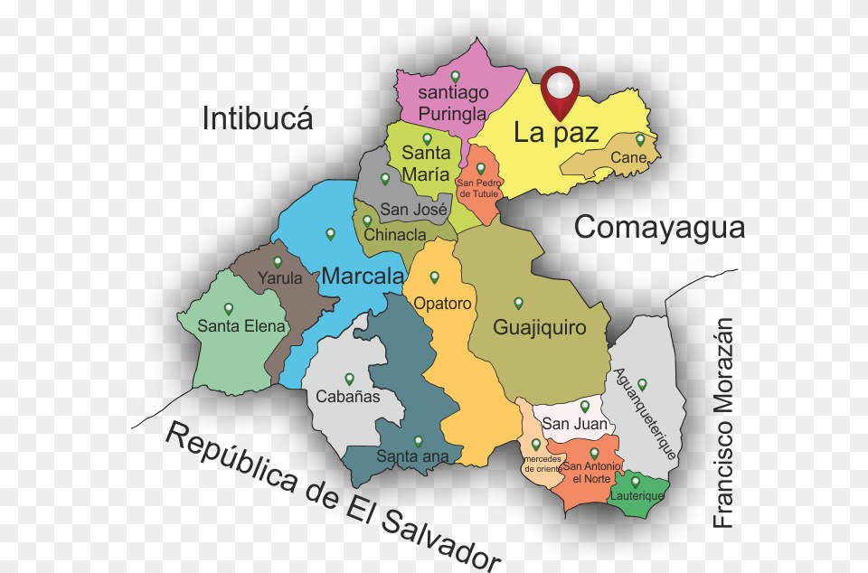 Transparent Mapa De Honduras Departamento De La Paz Y Sus Municipios, Chart, Plot, Map, Atlas Free Png