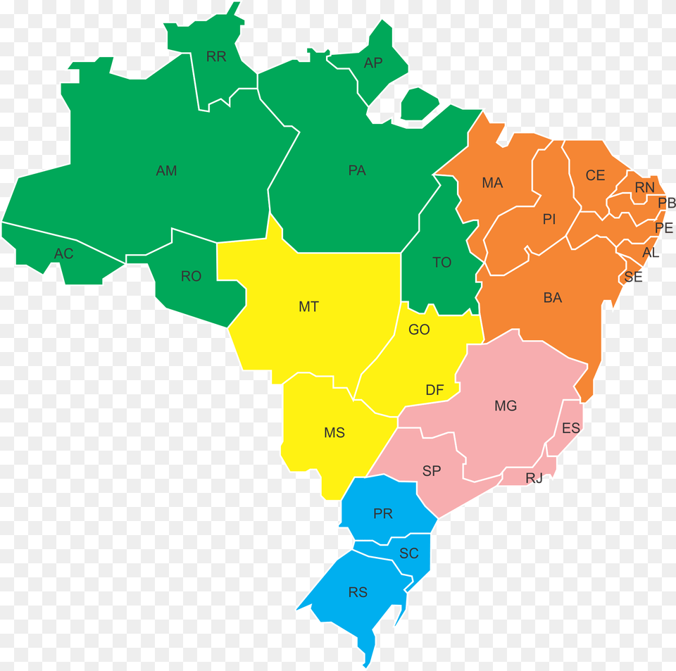Transparent Mapa Do Brasil Languages Of Brazil, Atlas, Chart, Diagram, Map Png Image