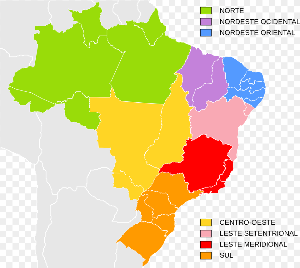 Transparent Mapa Do Brasil Regions Of Brazil, Chart, Map, Plot, Atlas Free Png Download