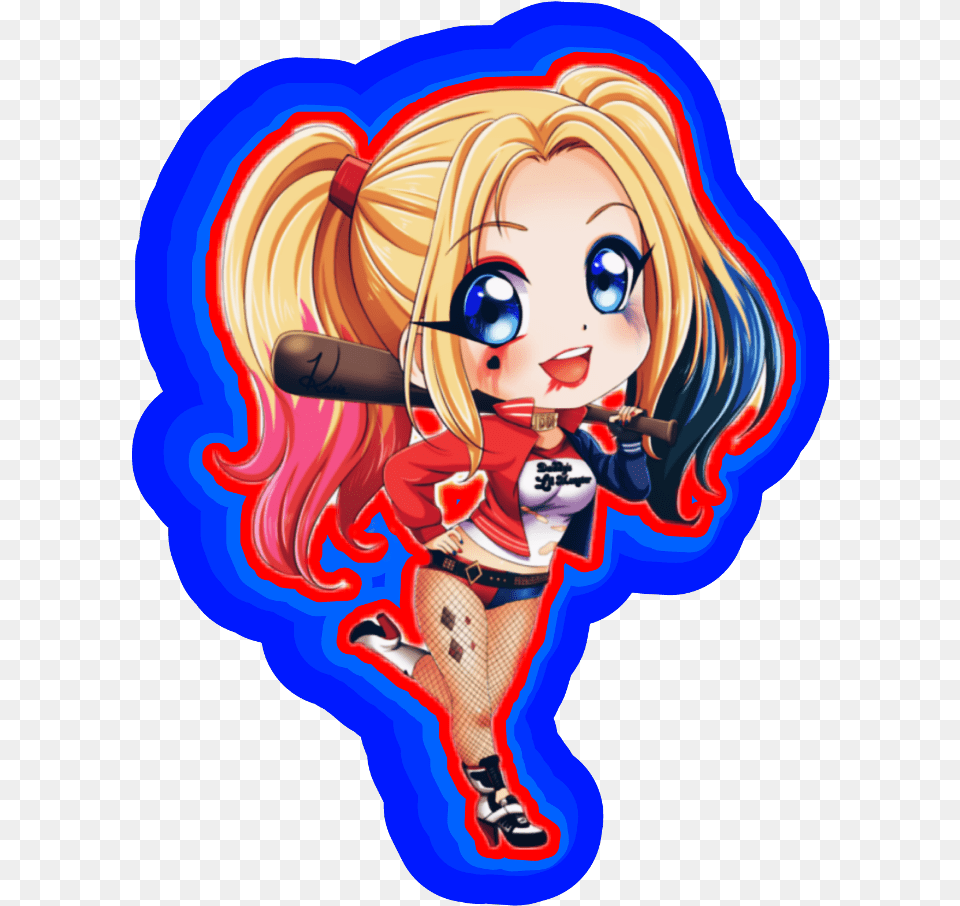 Transparent Margot Robbie Harley Quinn Harley Quinn Cute Cartoon, Publication, Book, Comics, Adult Free Png