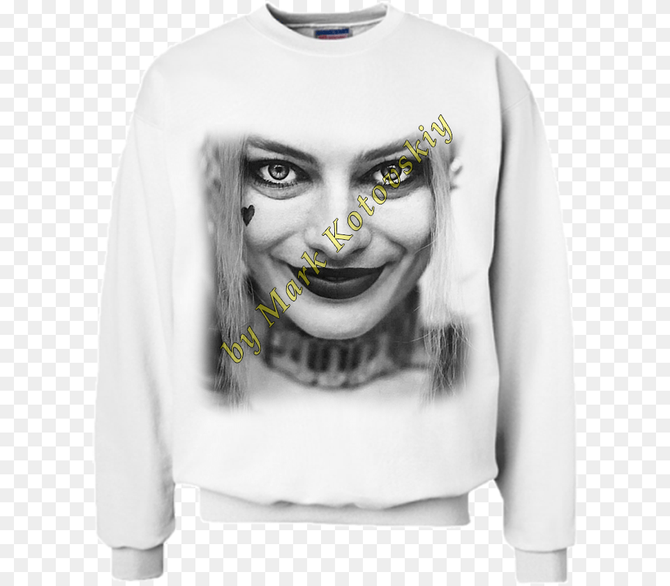 Transparent Margot Robbie Harley Quinn Harley Quinn Smiling, Adult, Sweatshirt, Sweater, Sleeve Png
