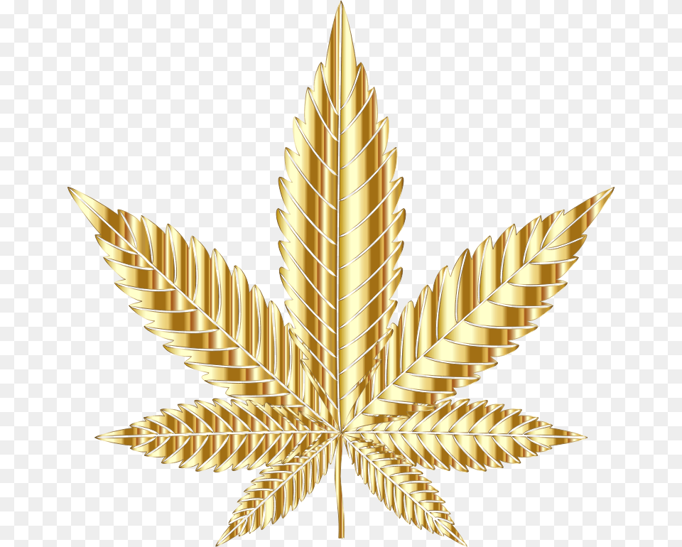 Transparent Marijuana Clipart Gold Cannabis Leaf, Plant, Chandelier, Lamp Free Png