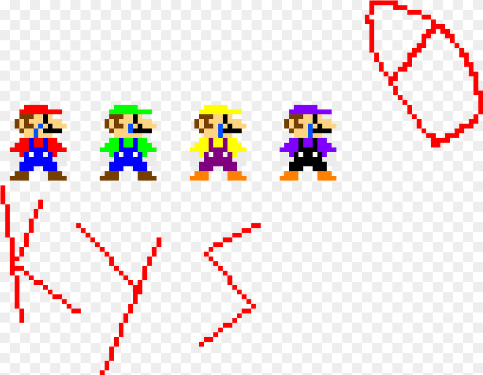 Mario And Luigi Wario Waluigi Mario Luigi Pixel, Game, Super Mario Free Transparent Png