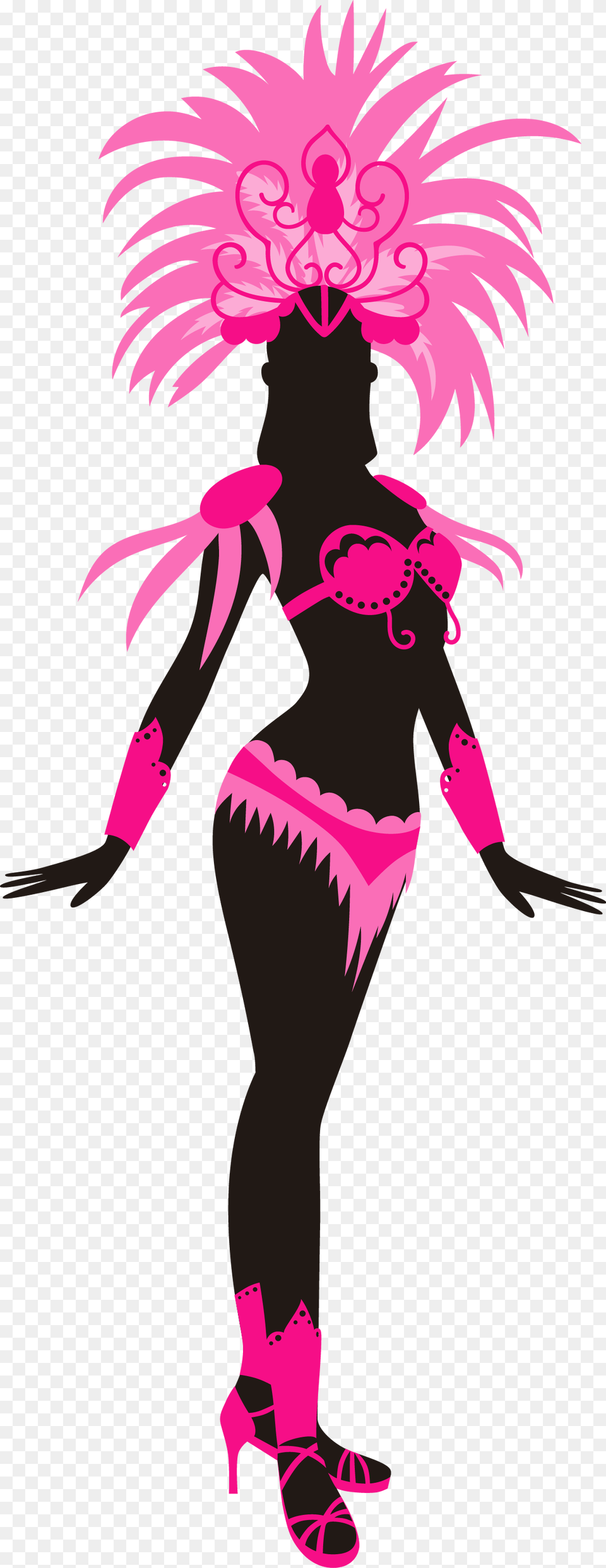 Transparent Mascara De Carnaval Rio Carnival Costume Pink, Book, Comics, Publication, Adult Free Png Download