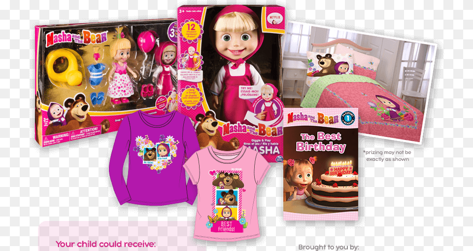 Masha And The Bear Playset, People, Person, Clothing, T-shirt Free Transparent Png