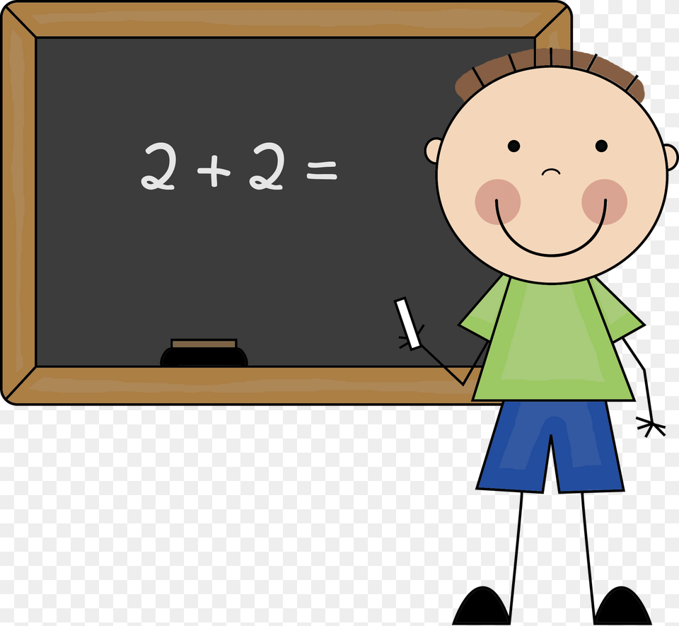 Transparent Math Clipart Boy Doing Math Clipart, Blackboard, Face, Head, Person Free Png Download