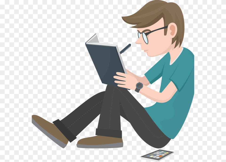 Transparent Mechanical Writer, Sitting, Reading, Person, Woman Free Png