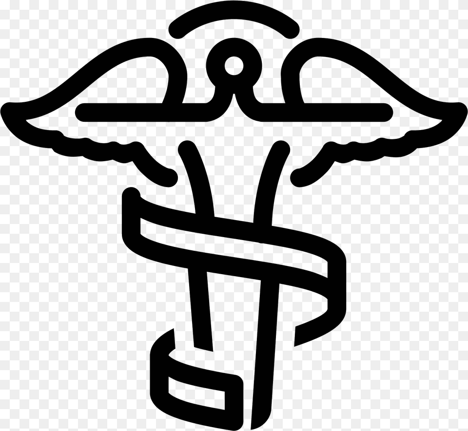 Transparent Medical Caduceus Icon Chiropractor, Gray Png