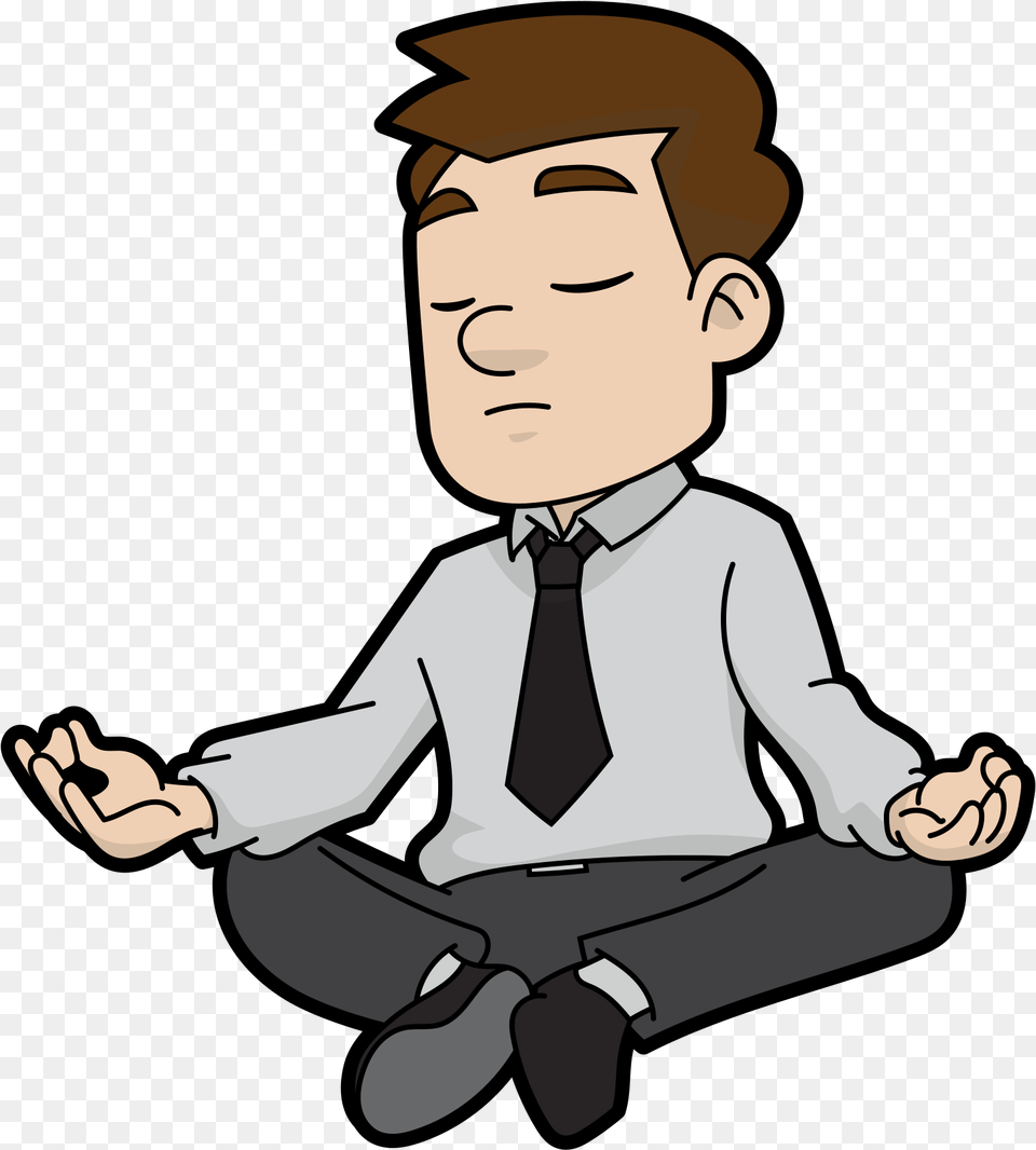 Transparent Meditation Meditating Cartoon, Accessories, Clothing, Formal Wear, Shirt Png