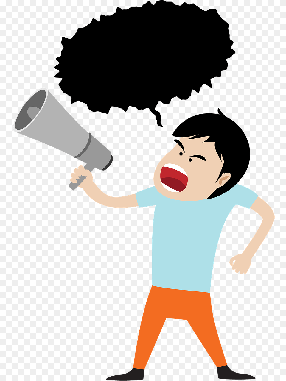 Megaphone Clipart Shouting Clipart, Face, Head, Person, Baby Free Transparent Png
