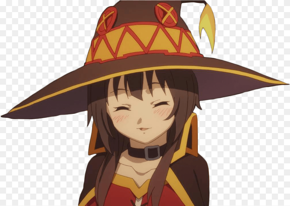 Transparent Megumin If I Put My Minecraft Bed Next, Clothing, Hat, Person, Face Free Png