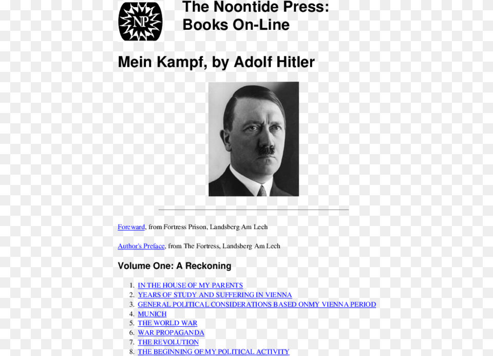Transparent Mein Kampf Hitler, Male, Adult, Portrait, Photography Png
