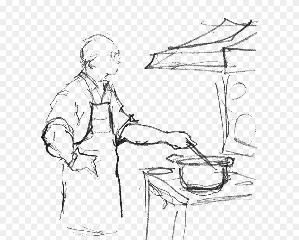 Transparent Men Cooking Clipart Sketch, Art, Adult, Male, Man Free Png