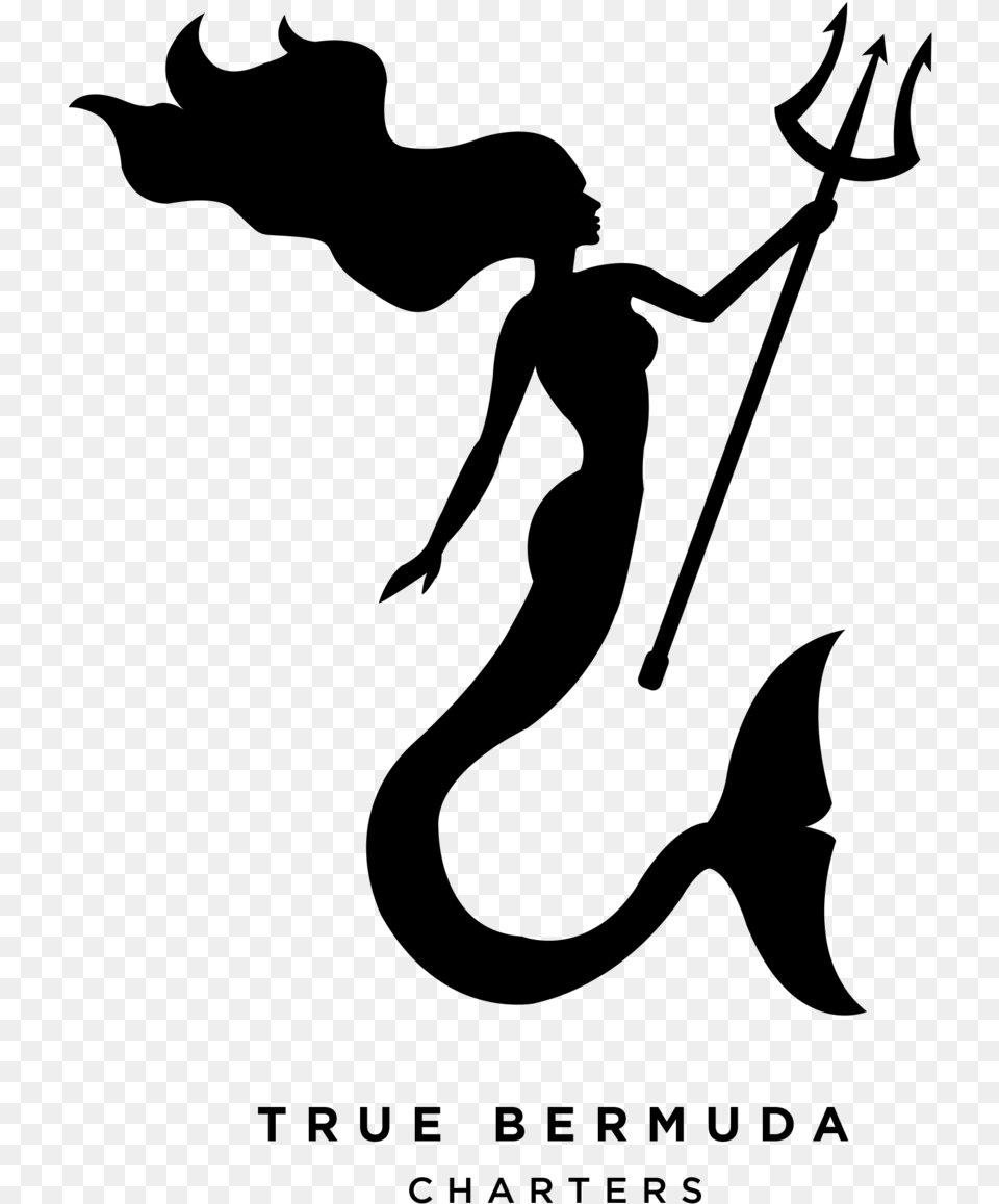 Transparent Mermaid Silhouette Illustration, Gray Png Image