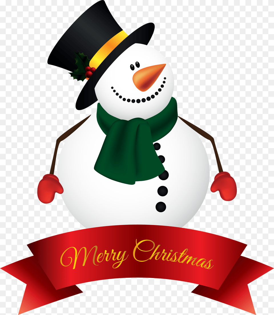 Transparent Merry Christmas Banner Merry Christmas Snowman Clipart, Nature, Outdoors, Winter, Snow Free Png