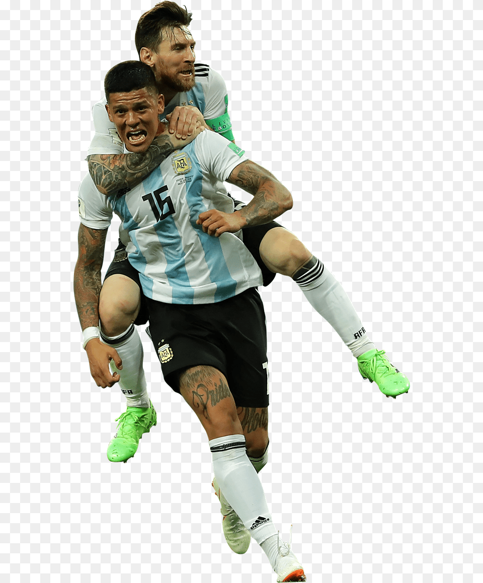 Transparent Messi Messi Y Marcos Rojo, Person, People, Adult, Shorts Png Image
