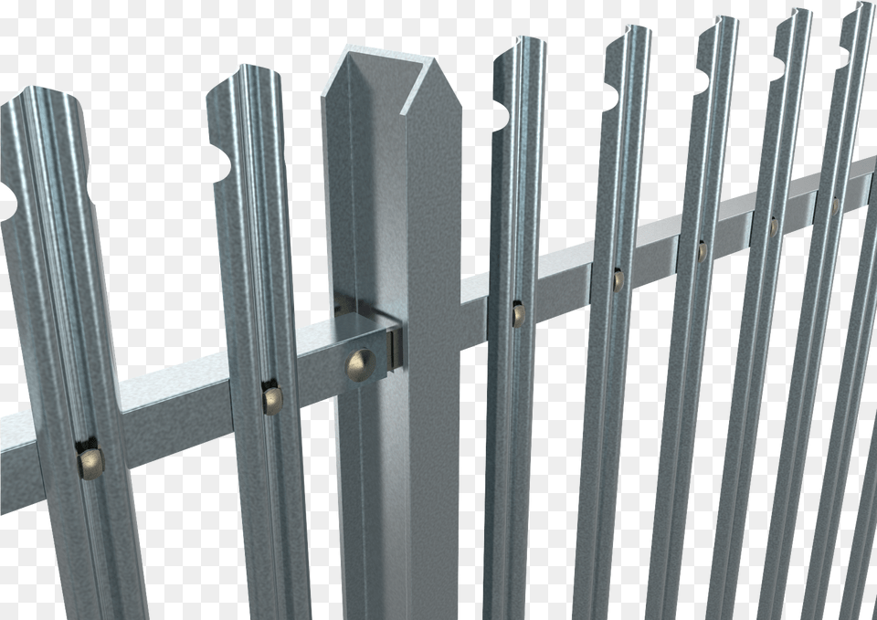 Transparent Metal Fence Steel Palisade Fencing, Picket Free Png Download