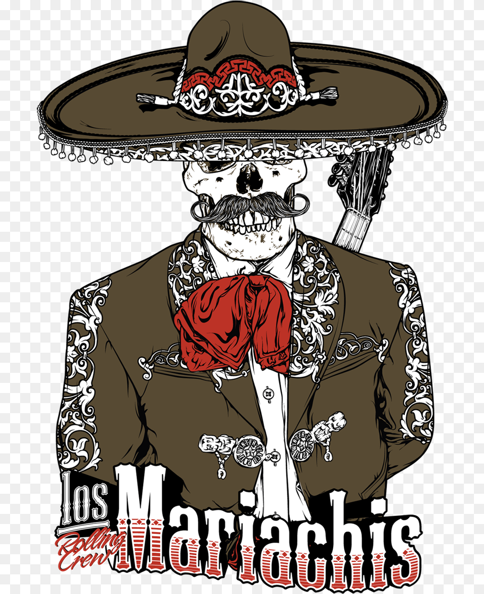 Transparent Mexican Flower Clipart Calavera Con Traje De Charro, Clothing, Hat, Adult, Person Png