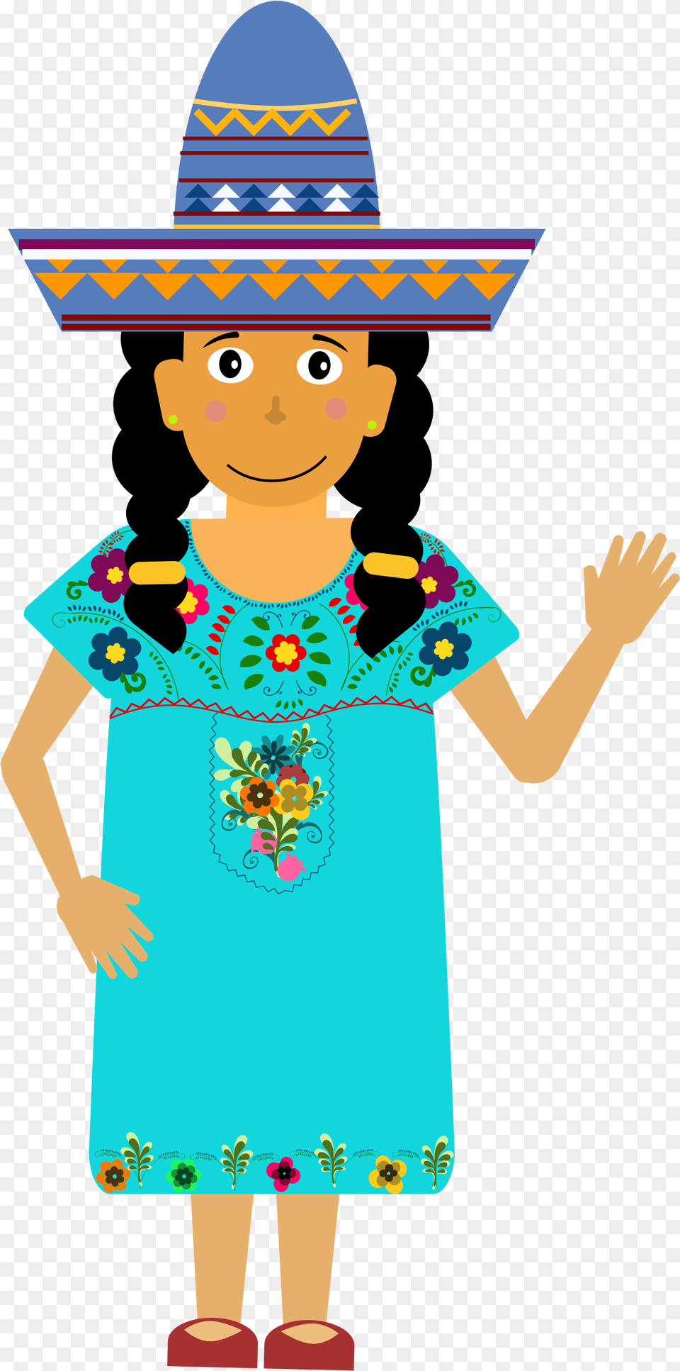 Transparent Mexican Hat Cartoon, Clothing, Child, Female, Girl Free Png Download