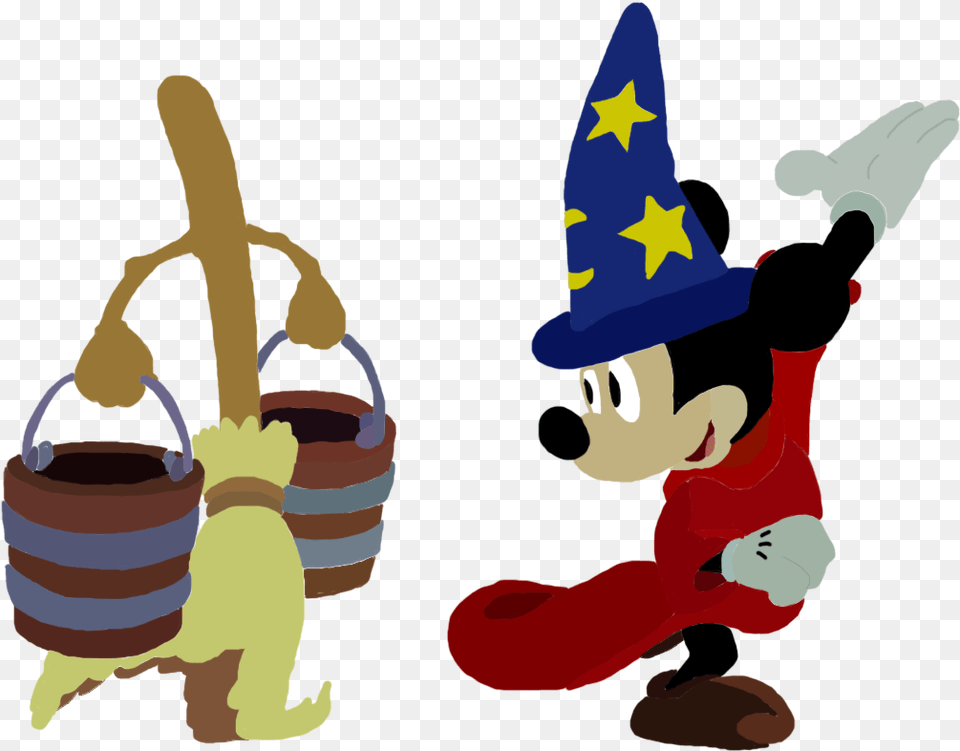 Transparent Mickey Sorcerer Mickey And Broom, Clothing, Hat, Baby, Person Free Png