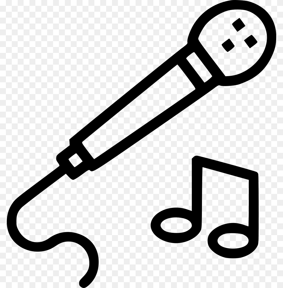 Transparent Microphone With Music Notes Clipart Microphone Notes Icon, Electrical Device, Electronics, Device, Grass Free Png