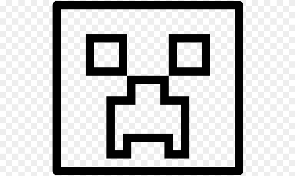 Transparent Minecraft Creeper Minecraft Creeper Clipart Black And White, Gray Free Png