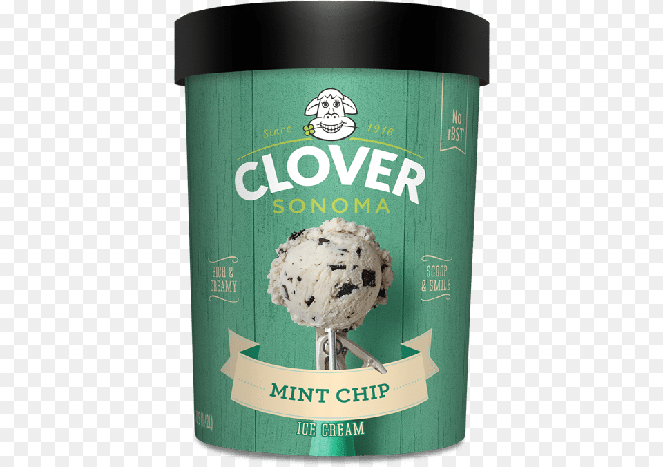 Transparent Mint Chocolate Chip Ice Cream Clipart Clover Mint Chip Ice Cream, Book, Dessert, Food, Ice Cream Free Png