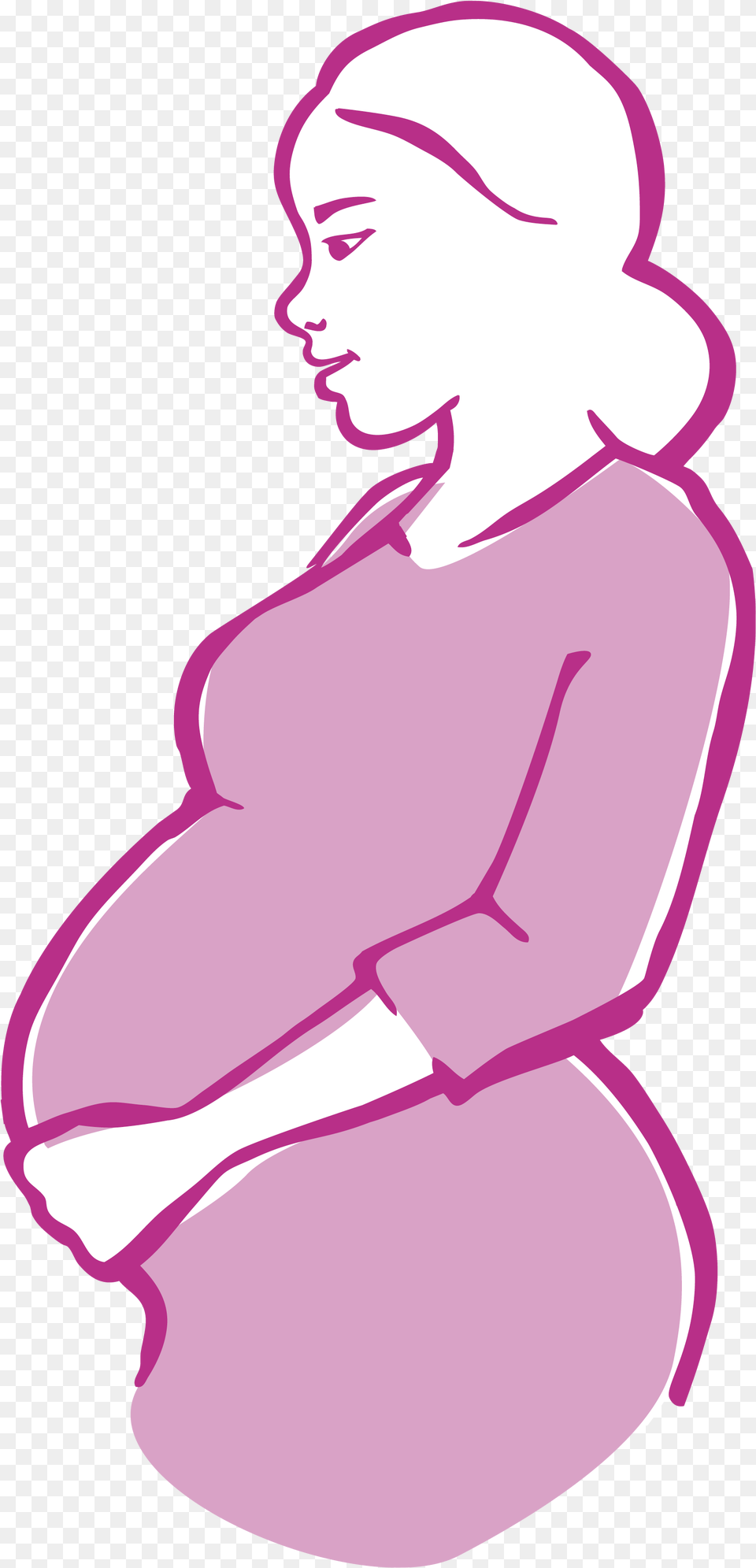 Transparent Mom Clipart Free Pregnant Woman Clipart Transparent, Purple, Adult, Sleeve, Person Png Image