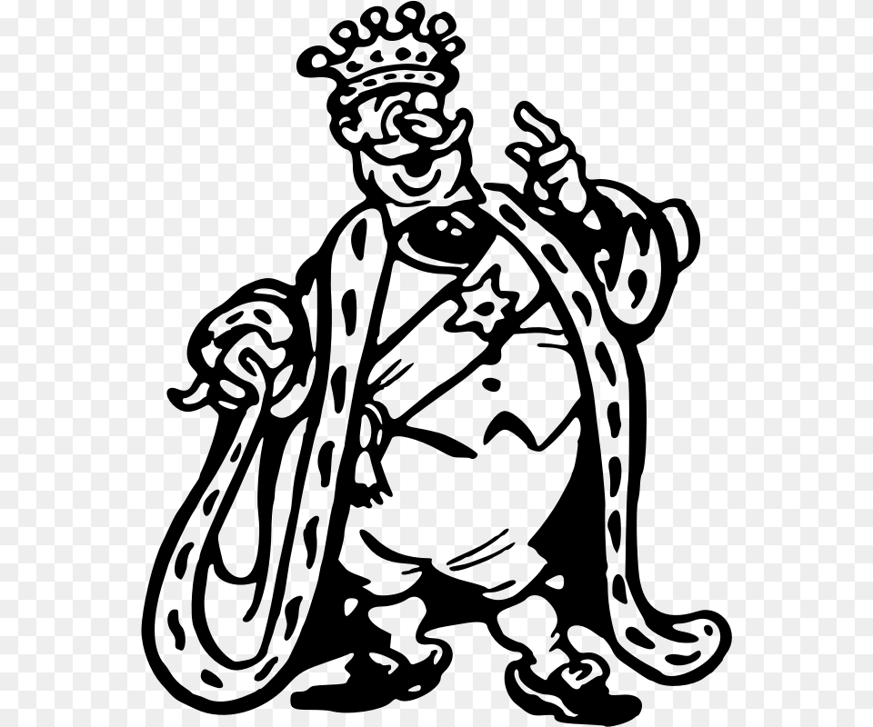 Transparent Monarchy Clipart King Black And White Cartoon, Gray Png Image