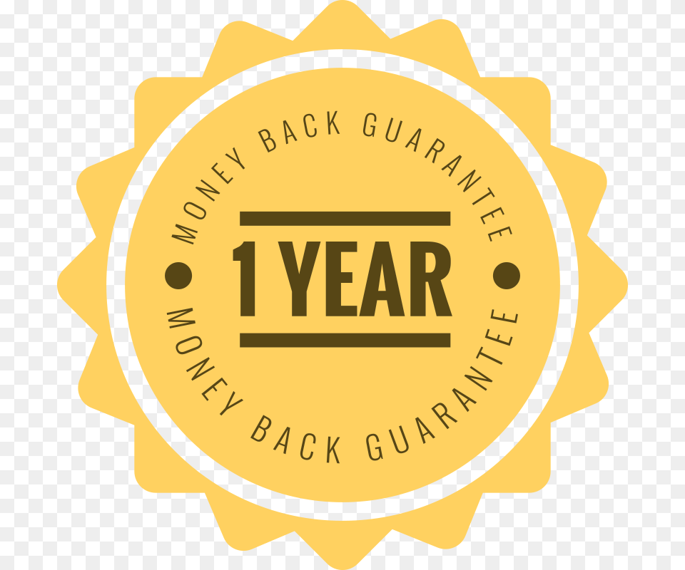 Transparent Money Back Guarantee 1 Year Money Back Guarantee, Badge, Logo, Symbol, Paper Free Png