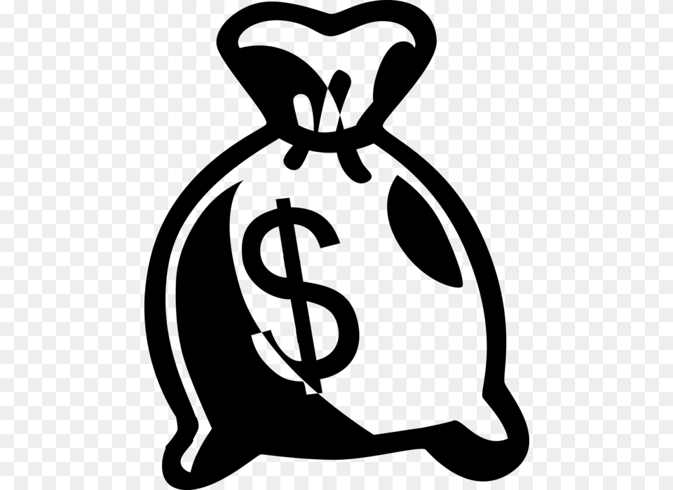Transparent Money Bag Clipart Sacola De Dinheiro, Gray Free Png