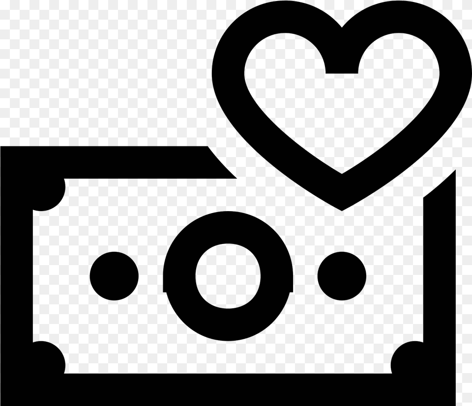 Money Icon Heart, Gray Free Transparent Png