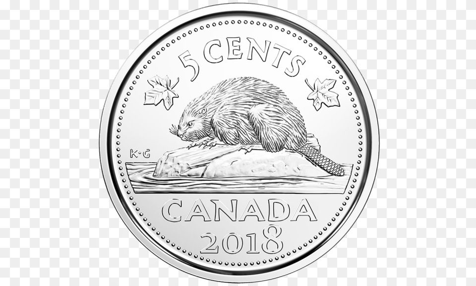Transparent Money Roll Canadian 5 Cent Coin, Animal, Bird, Nickel Png