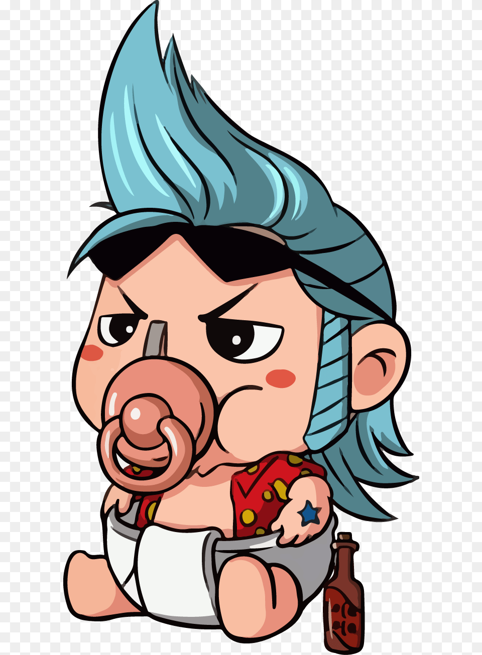 Transparent Monkey Vector One Piece Small Franky, Book, Comics, Publication, Baby Free Png Download