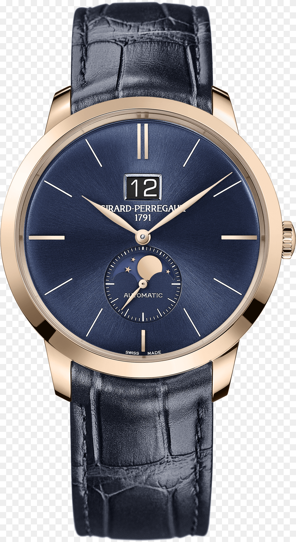Transparent Moon Phase Clipart Girard Perregaux Big Date Moon, Arm, Body Part, Person, Wristwatch Free Png Download