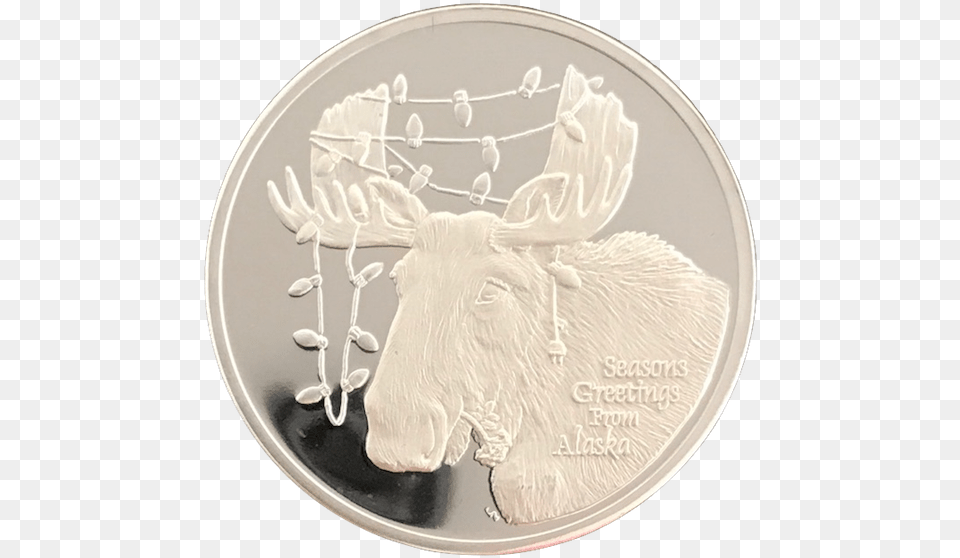 Moose Antlers Reindeer, Plate, Silver, Coin, Money Free Transparent Png