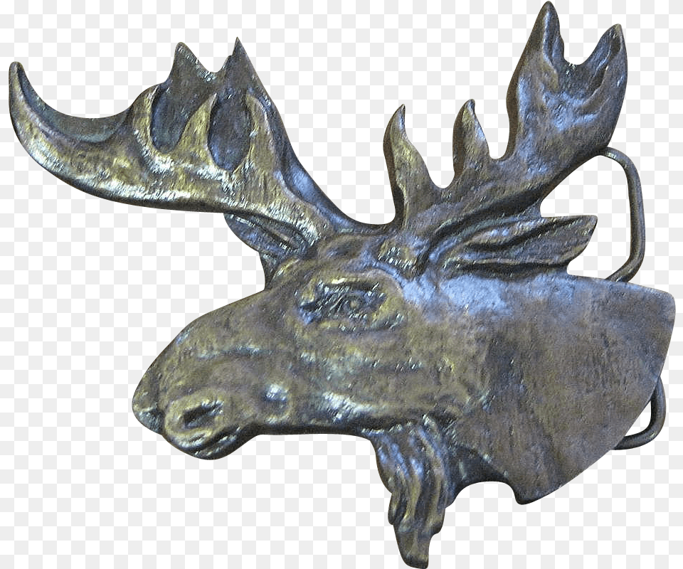 Transparent Moose Head Bronze Sculpture, Animal, Mammal, Wildlife, Fish Png Image