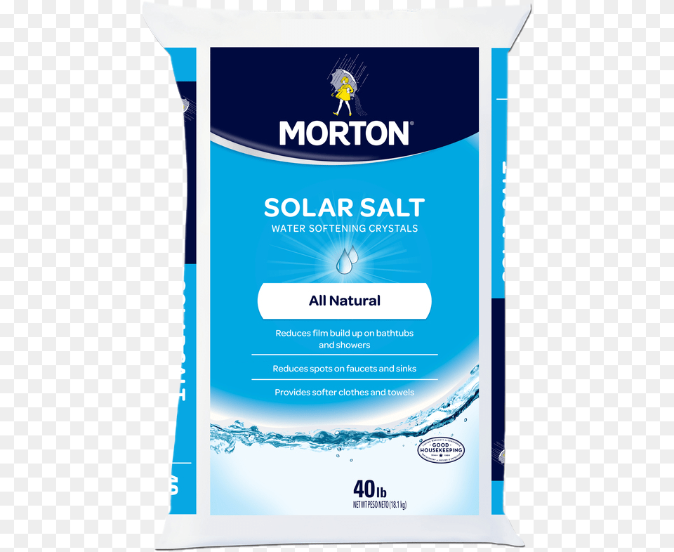 Transparent Morton Salt Salt For Water Softener, Advertisement, Poster, Person Png Image