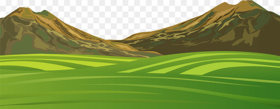 Transparent Mountain Clip Art Mountain Cartoon, Grass, Scenery, Green, Plant Free Png Download