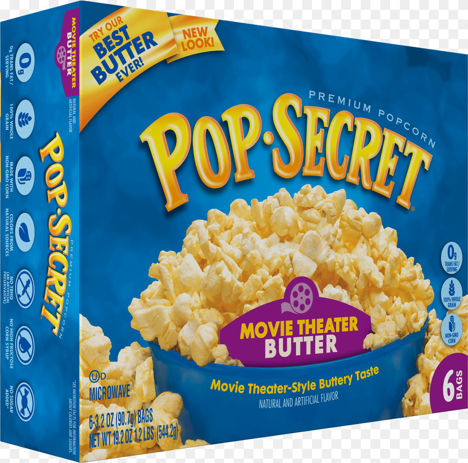 Transparent Movie Popcorn Pop Secret Caramel Popcorn, Food, Snack Png Image