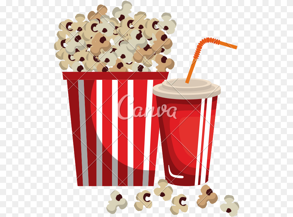 Transparent Movie Popcorn Popcorn And Soda, Dynamite, Weapon, Beverage, Juice Png Image
