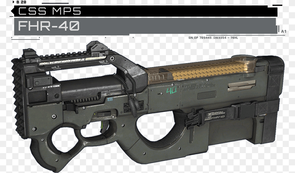 Transparent Mp5 Fhr 40 Smg, Firearm, Gun, Rifle, Weapon Png Image