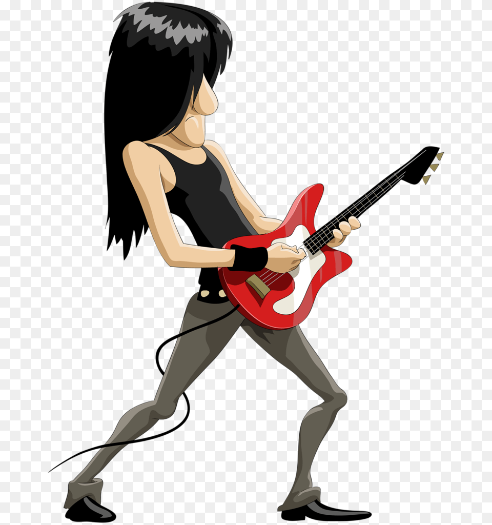 Transparent Musician Clipart Rock Music Cartoon, Musical Instrument, Guitar, Adult, Person Png Image